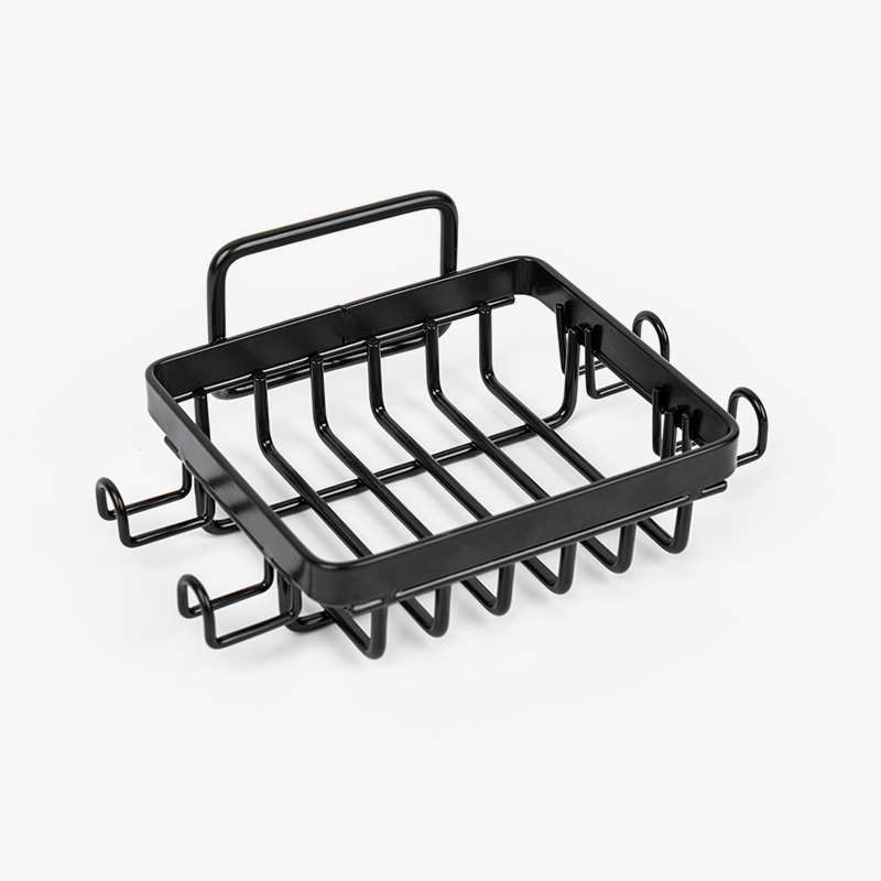 Fekete rozsdamentes acél szappantartó zuhanyozáshoz