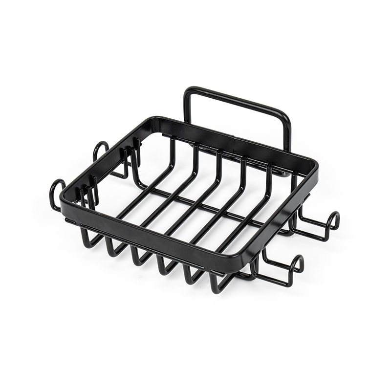 Fekete rozsdamentes acél szappantartó zuhanyozáshoz