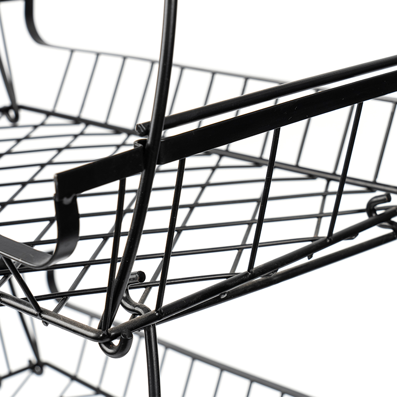 4 rétegű egymásra rakható gyümölcs- és zöldségkosár gördülő kerekekkel