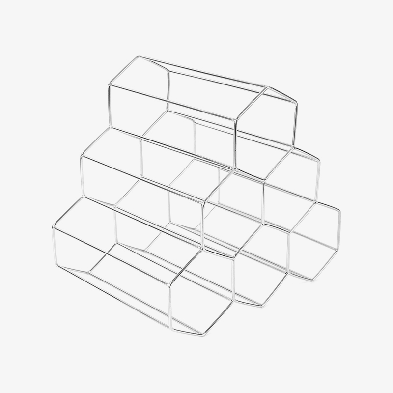 3 szintes, szabadon álló borospalacktartó munkalaphoz