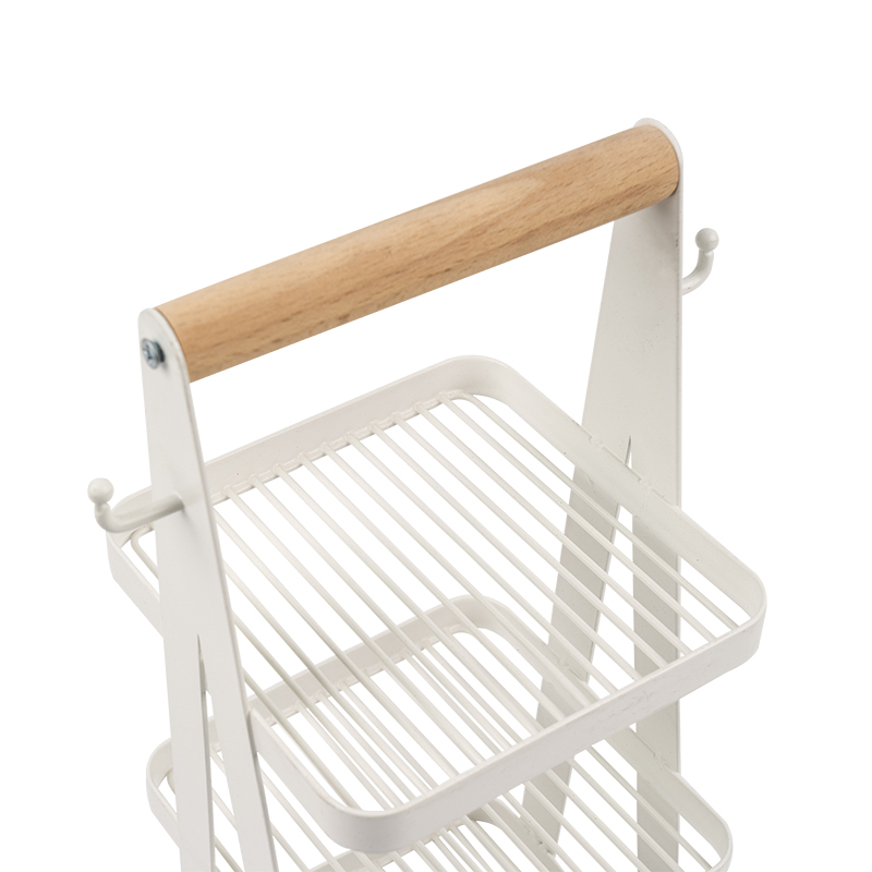 hordozható tárolókosár 3 rétegű fa fogantyú