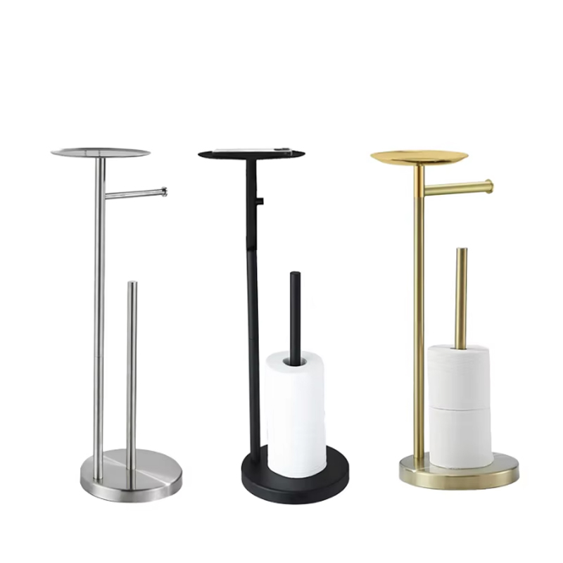 Szabadon álló WC-papír tartó tárolópolccal